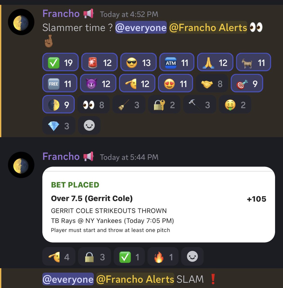 NBA_INC's tweet photo. Ya fav capper is really not like that 🤷🏾‍♂️🫣

Pick of the day gerrit cole over 7.5 Ks 💰✅

I’m sending 3 ppl $10 just cus I feel good! 

Join the chat for more bangers: https://t.co/9cH1TPT8ZS

#GamblingX #Fanduel #Giveaway https://t.co/QVkEmWhetj