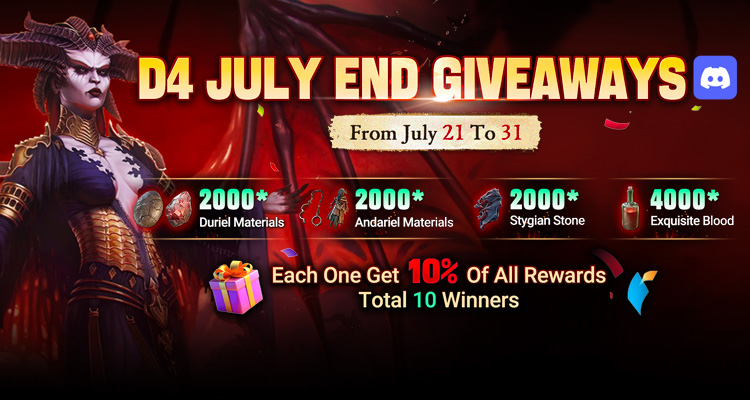 Iggmcom's tweet photo. 🥳Diablo IV July End Giveaways( Season 4 SC Only )🥳
🎁2⃣0⃣0⃣0⃣Duriel Mats &2⃣0⃣0⃣0⃣Andariel Mats &2⃣0⃣0⃣0⃣Stygian Stone &4⃣0⃣0⃣0⃣Exquisite Blood

On Discord: 
Press the thumbs-up👍 
👉https://t.co/sEsoO2nXPu

We will pick1⃣0⃣winners out on July 31st.
😍each one get 10% of all rewards.
👥It would be better if you invite your friends to join in this giveaway. 

Hope you all have a good game journey at IGGM🥰
#Giveaway2024 #DiabloIV #DIABLO #diablo4