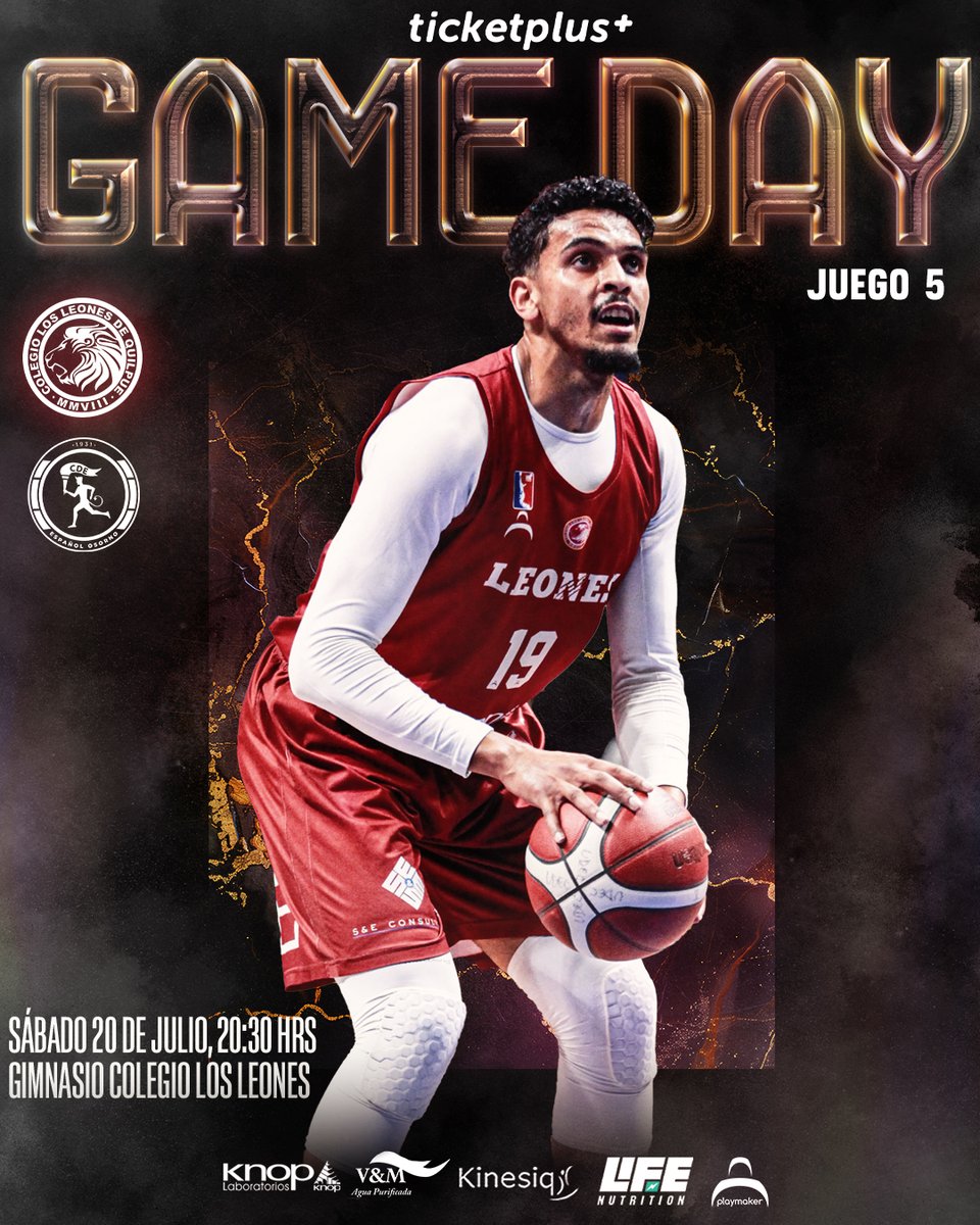 CDCLosLeones's tweet photo. 🦁 ¡HOY TODOS JUNTOS!
📆 Día de Partido
🏆#FinalesLNB
🆚 @espanoldeosorno
🏟 Gimnasio Colegio Los Leones
🕗 20:30 horas
📺 @canal_cdo / LNB TV
#VamosLeones https://t.co/eP6u6EBlqL