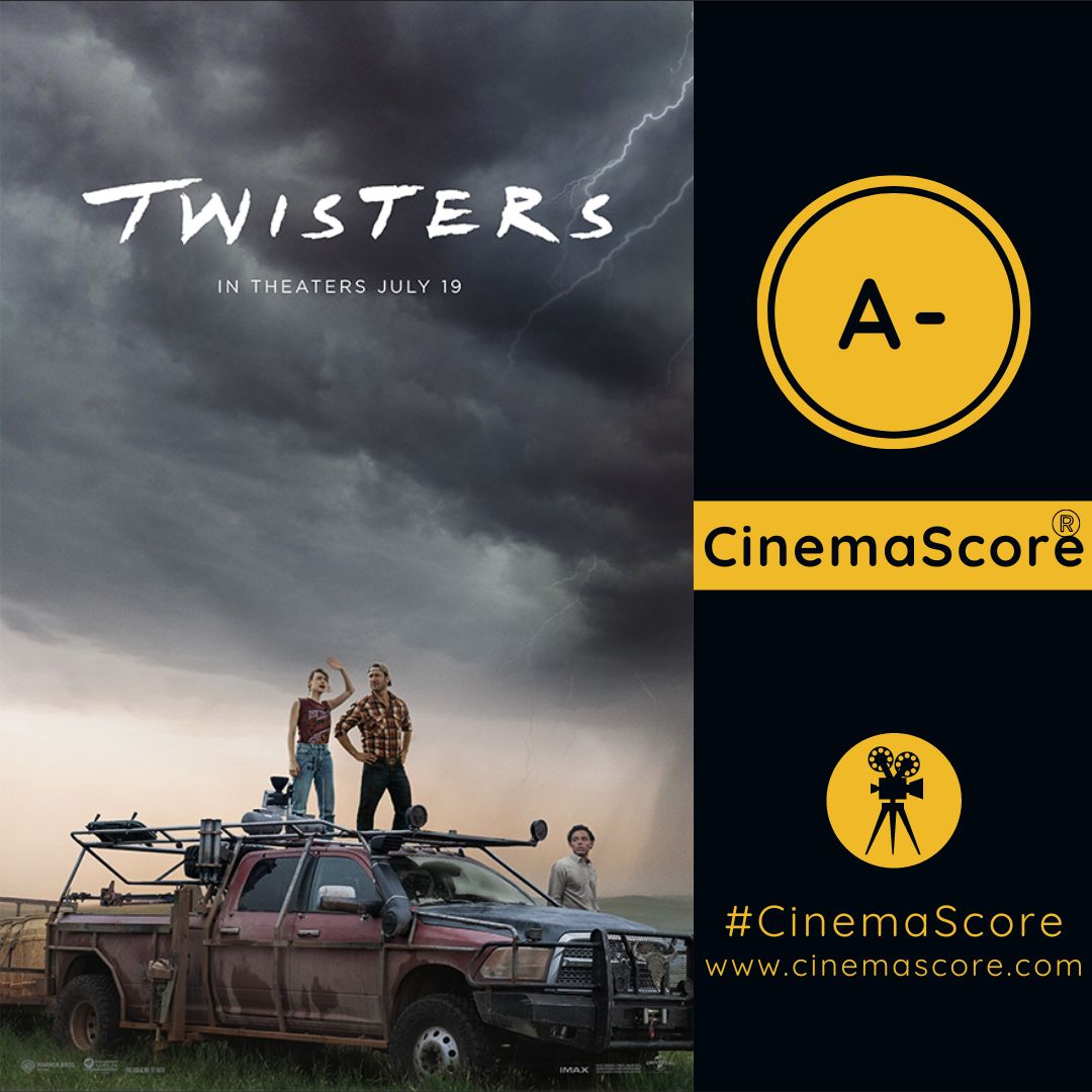 <트위스터스> 시네마 스코어 A- #트위스터스 #정이삭 #글렌파월 #데이지에드거존스 #시네마스코어 #TwistersTranslate post