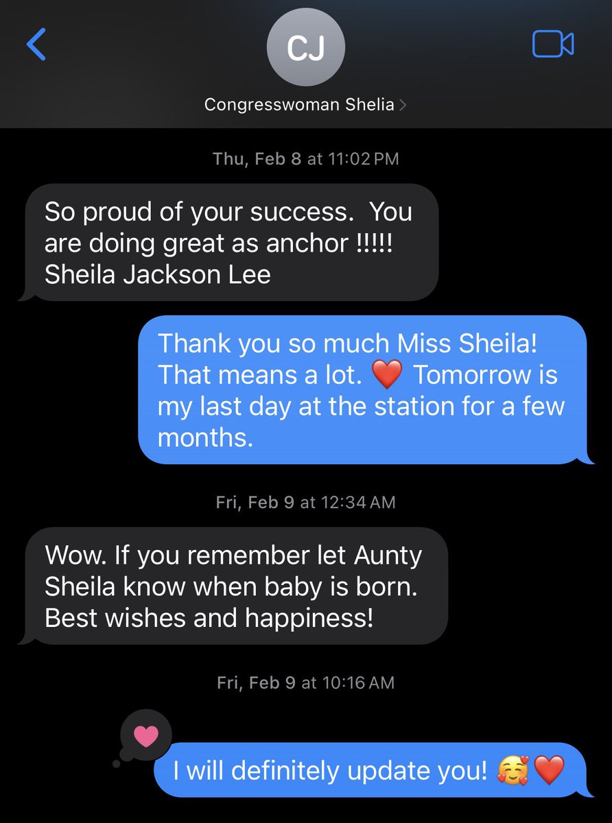 EricaOnABC13's tweet image. Not a huge fan of sharing personal texts in a public space, but I wanted to share these from @JacksonLeeTX18. 

In the midst of fighting political battles in Washington and her own health battles … she always checked on little ol’ me. 

I’m thankful.