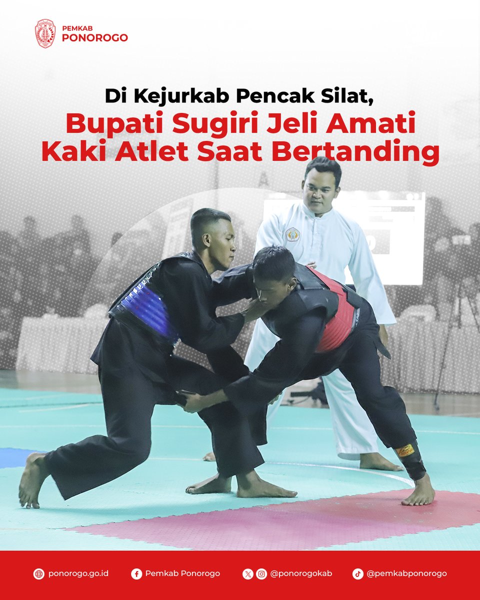 PonorogoKab's tweet image. “Persiapan mengikuti kejuaraan tingkat provinsi dan nasional,” kata Bupati Ponorogo Sugiri Sancoko saat meninjau arena kejurkab pencak silat di Gedung Bulutangkis Reog.

Selengkapnya: ponorogo.go.id/2024/07/20/di-…

#ponorogoHEBAT #ponorogokab #silat #altet #kejurkab #ipsi