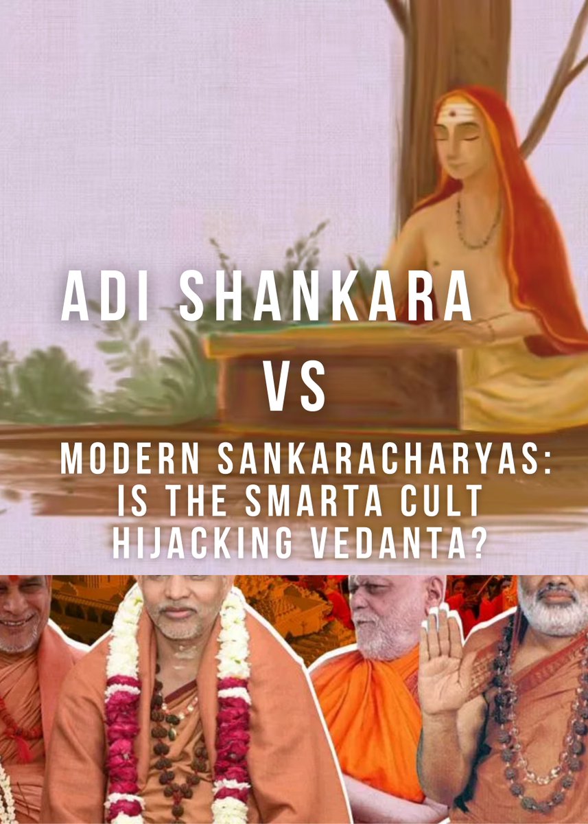 VedantaFacts's tweet photo. Adi Shankaracharya vs. Modern "Sankaracharyas"! Adi Shankara’s teachings stand in stark contrast to the modern impostors more interested in temple politics and ritualism. Let's dive into the thread:
#AdvaitaVedanta #TrueTeachings https://t.co/svcrLjWDWe