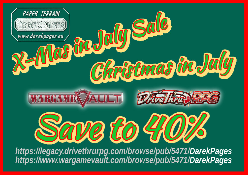 DarekPages's tweet image. Big Sale. Save 40%!
legacy.drivethrurpg.com/browse/pub/547…
wargamevault.com/browse/pub/547…

#rpg #ttrpg #miniatures #tabletopgames #games #game #tabletoprpg #wargame #terrain #papercraft #Kofi #stargrave #miniature #rpgart #worldbuilding #rpgterrain #dnd #tabletopwargaming #tabletopwargamingscenery