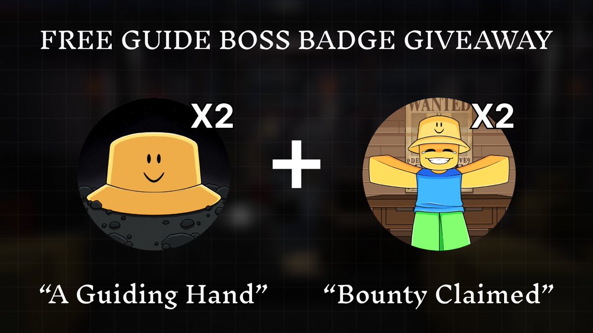 To celebrate our most epic update yet,

We'll be giving away 2 BADGES TO 4 PEOPLE 🥳🥳🎉

HOW TO ENTER: 
Repost this post and the one about Rob Plushie 🧸
Comment your Roblox username 👍
like and follow us! ❤️

GOODLUCK!