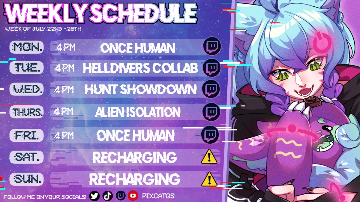 hyreina_VT's tweet photo. 🪐Schedule for the week!🪐

#pixelive

 https://t.co/xR3m6TZMBA #pixelive https://t.co/25tmckdn1e