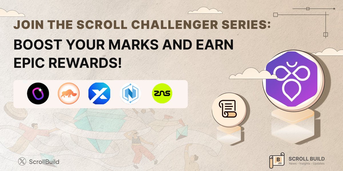 ScrollBuild's tweet image. 🔥Join The Scroll Challenger Series: Boost Your Marks and Earn Epic Rewards!

Tackle weekly quests, score EPIC rewards &amp;amp; mint your one-of-a-kind Challenger character starting week 2 based on your @Scroll_ZKP activity!

🤔Ready to dive in? Go to:
mirror.xyz/0xf4326bA096D9…

#Scroll