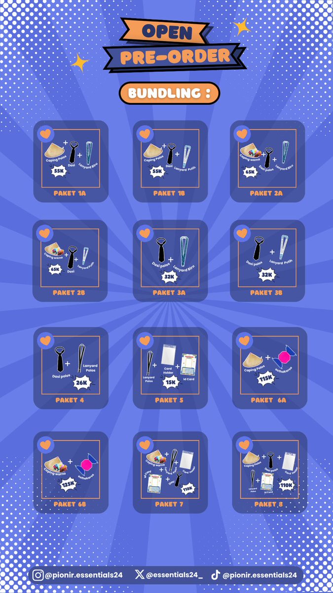 essentials24_'s tweet photo. ❗️OPEN PO ATRIBUT PIONIR BATCH 3❗️

Hai, Gamada🤩 Yakin nih ngga mau beli atribut pionir?😋 Soalnya stok Mintials makin terbatas nih🥺 So buruan beli aja daripada kalian nyesel👊

Link pemesanan: https://t.co/CXmwNhFUgi

⚠️STOK TERBATAS⚠️

#UGM #ppsmbugm #pionirugm #atributpionir https://t.co/Mm4b9MklyH