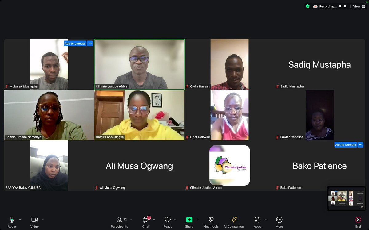 CJusticeAfrica's tweet photo. Our Onboarding call was a great start to this journey as the participants got to share their expectations with us. We got to learn the great work they are doing or aim to do in their communities. #CBSSCAP @TKobusiingye @dheenylkhair @Misereor https://t.co/BGQA6UyKgz