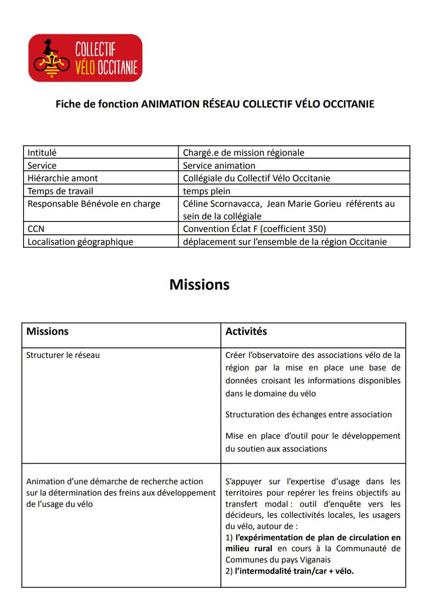 VeloOccitanie's tweet photo. Le Collectif @VeloOccitanie recrute !

Si tu aimes faire de l'animation, structurer un réseau de bénévoles, accompagner des collectivités et organiser des évènements, contacte-nous dès que possible !

Merci à l'ADEME Occitanie, @ademe et @FUB_fr pour votre soutien. https://t.co/n7P2qY1JVK