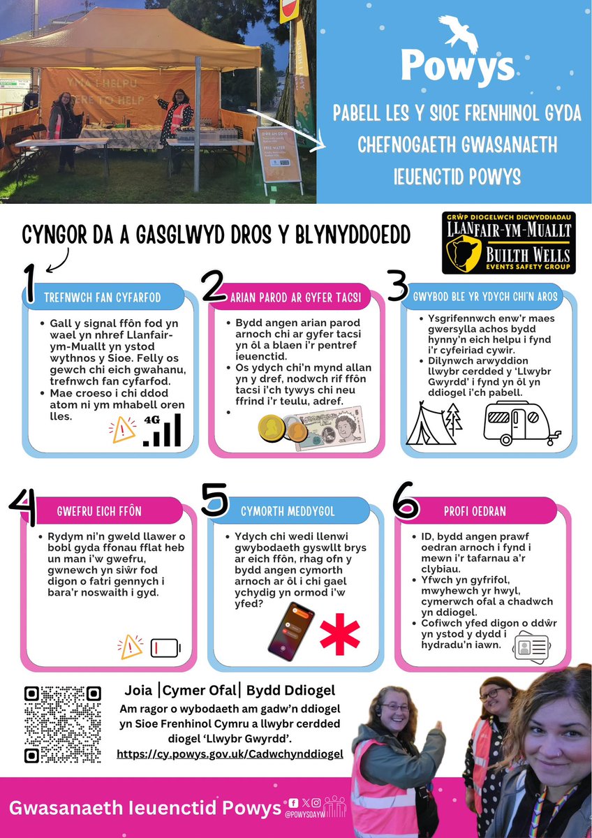 Paratoi i fynd i'r Sioe Frenhinol? 

Bydd aelodau’r gwasanaeth ieuenctid yno yn ein pabell les oren. Gwyliwch amdanom os oes angen unrhyw gefnogaeth arnoch.  

Dros y blynyddoedd rydym wedi rhoi ychydig o syniadau at ei gilydd, gan eu bod yn bethau bach an all godi bob blwyddyn.