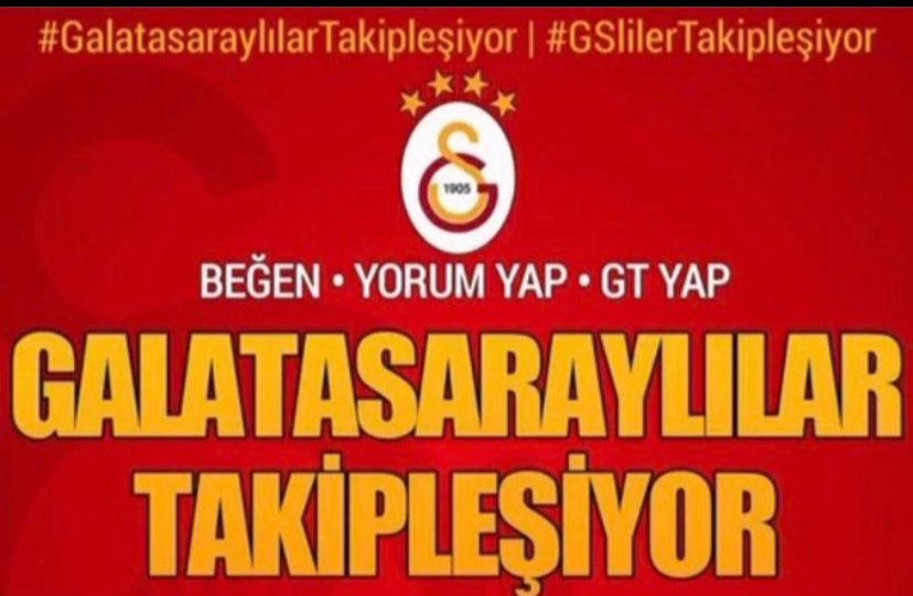 🟡🔴Galatasaray'ımıza gönül vermiş dostlar ile takipleşiyoruz.🟡🔴

🔥 Amaç karşılıklı takipleşip tüm hesapları büyütmek

➡️GT YAP✔️
➡️RT YAP ✔️
➡️BEĞEN✔️

🟡🔴𝐓𝐀𝐊İ𝐏 𝐄𝐃𝐄𝐍𝐄 𝐀𝐍𝐈𝐍𝐃𝐀 𝐆𝐄𝐑İ 𝐃Ö𝐍ÜŞ 𝐘𝐀𝐏𝐈𝐘𝐎𝐑𝐔𝐌.🟡🔴

#Galatasaraylılartakipleşiyor