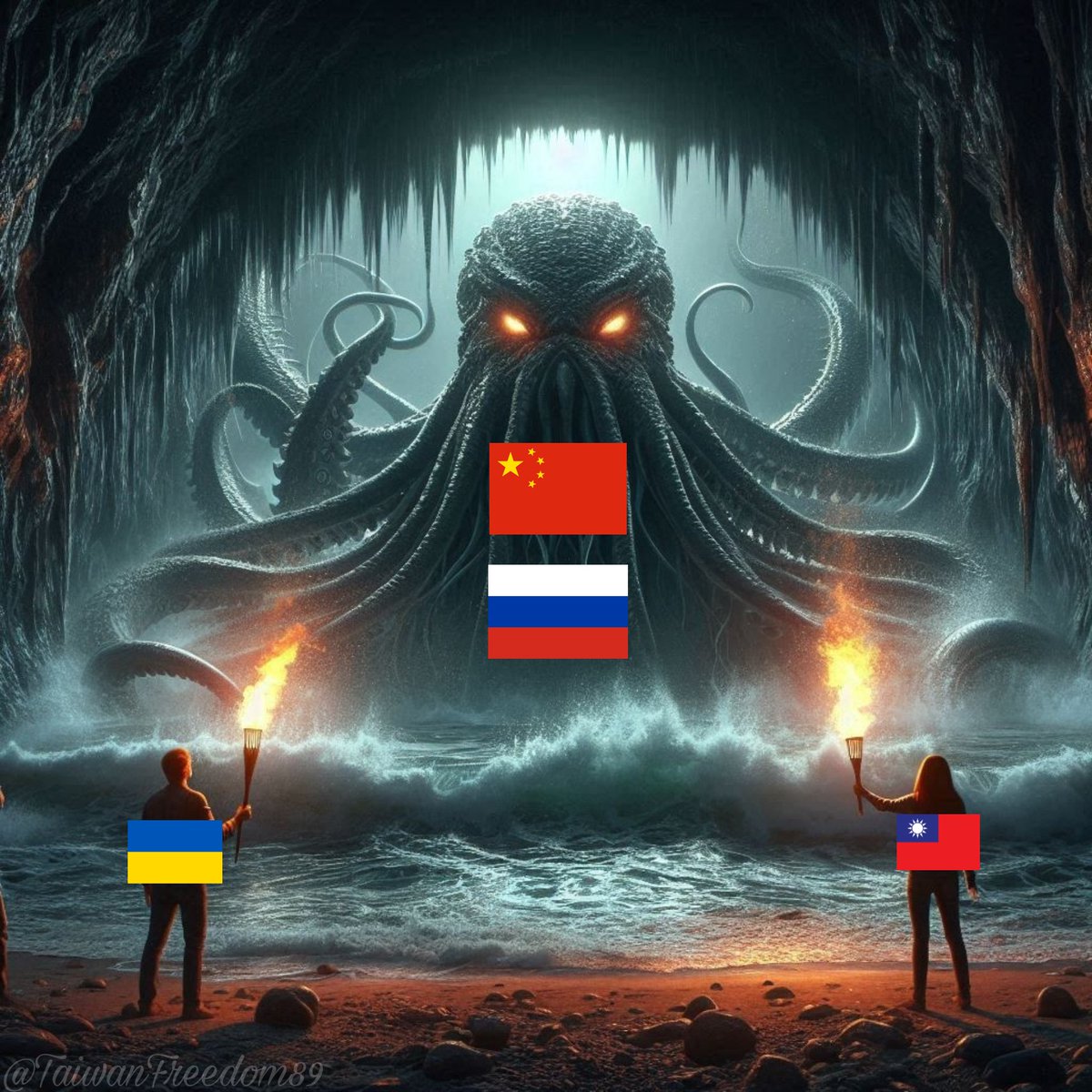 TaiwanFreedom89's tweet photo. Taiwan and Ukraine stand on the front lines of freedom. 

Stand with Taiwan. 
Stand with Ukraine.
🇹🇼🇺🇦🕯 https://t.co/7yW2PBPheh