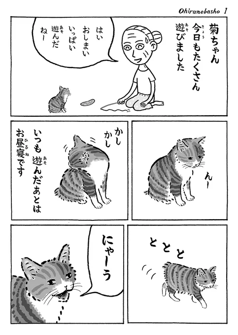 2ページ猫漫画「今日のお昼寝の場所」 