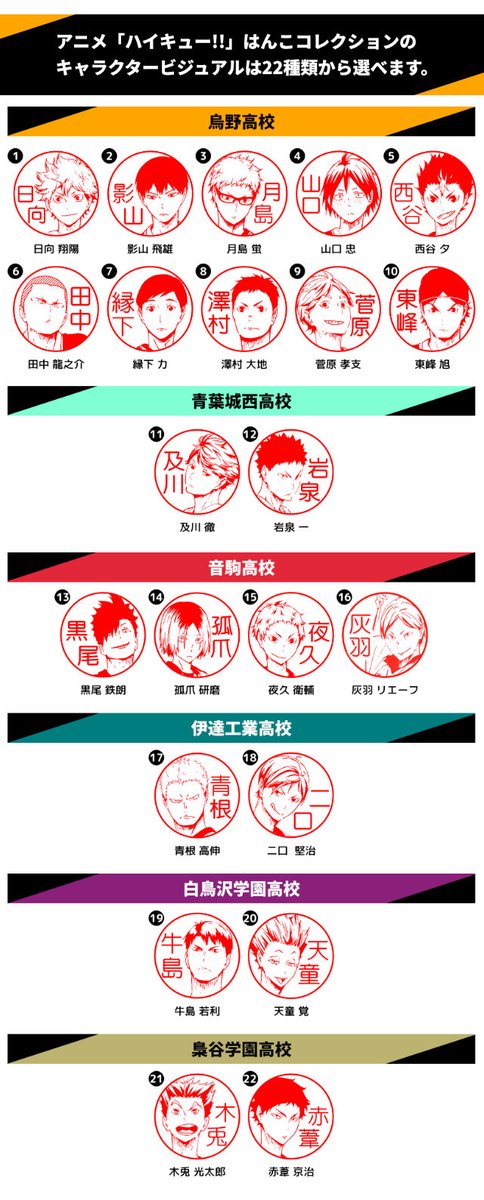ハイキュー　春夏秋冬　クリアファイル　烏野　音駒　梟谷　青葉城西　伊達工　白鳥沢 ハイキュー 春夏秋冬 クリアファイル 烏野 音駒 梟谷 青葉城西 伊達工