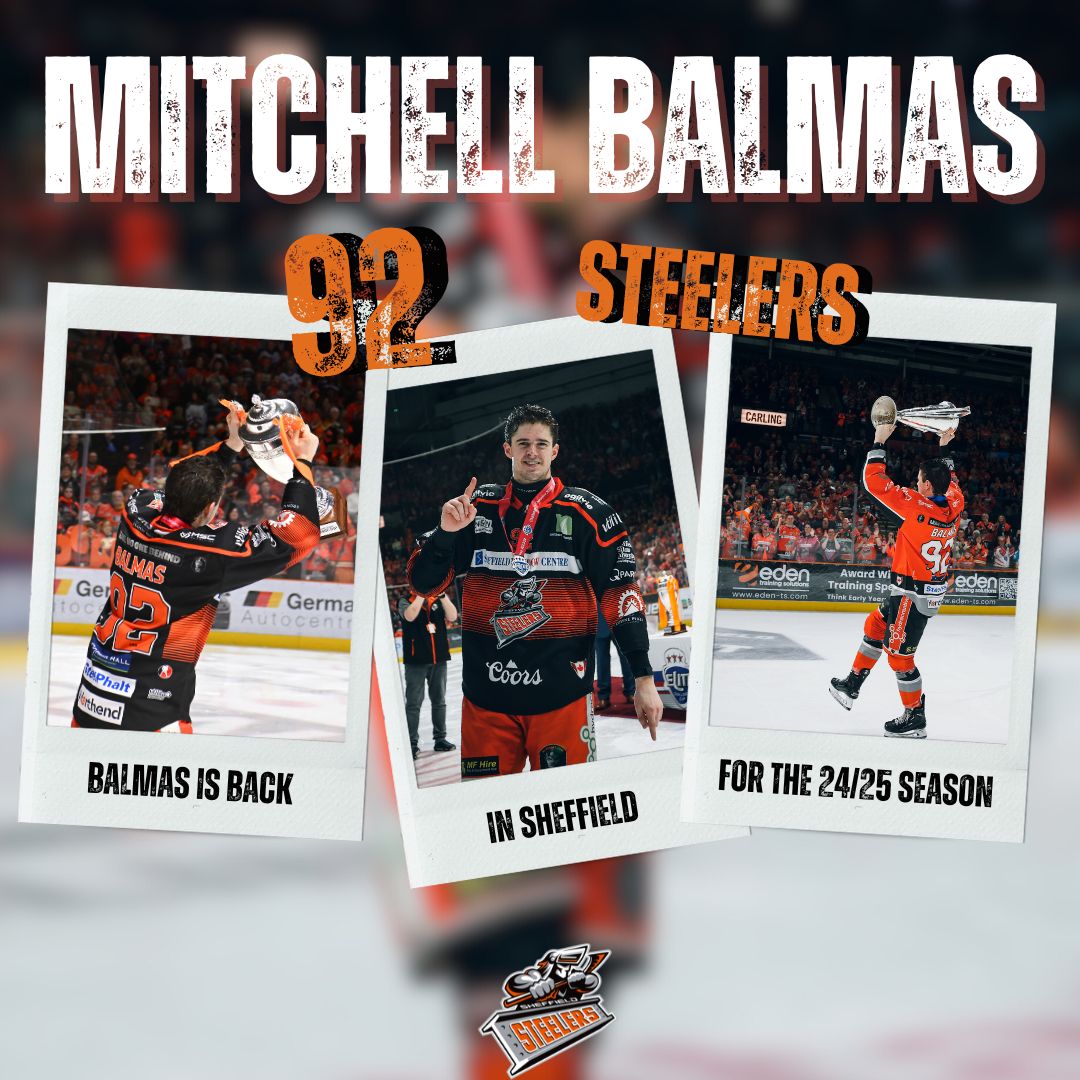 🍊🏒 The EIHL leading points scorer last year is back in Sheffield next season.

Welcome home, Grand Slammer Mitchell Balmas

#SteelersHockey