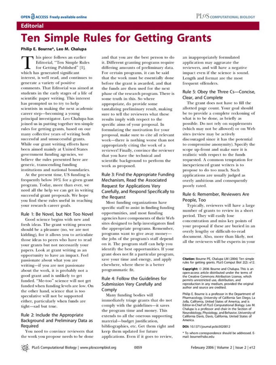 SciencNews's tweet photo. Ten simple rules for getting grants

@PLOSCompBiol #PhD #PhDlife #academics #AcademicChatter #AcademicTwitter #Postdocs #Research #Science https://t.co/BZF01kDu7d