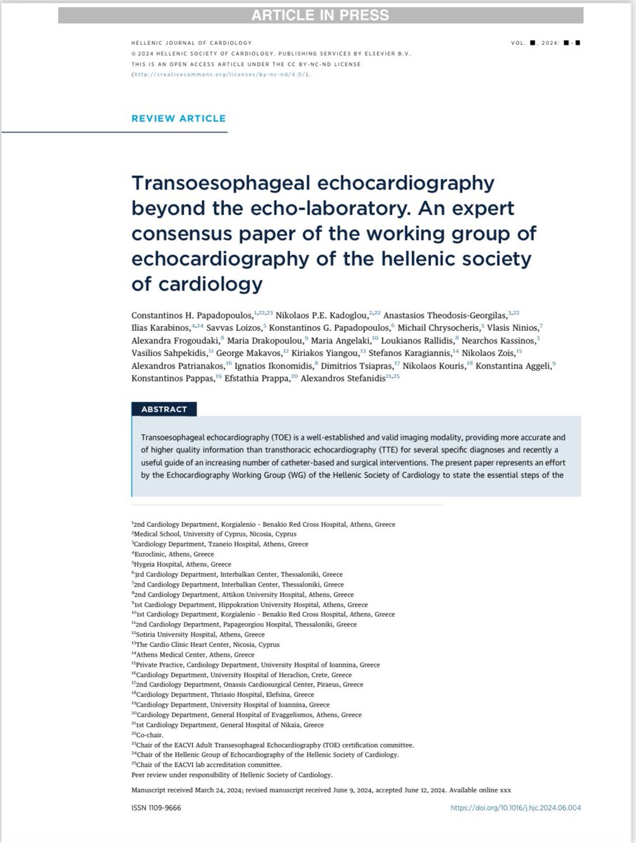 papadocardio's tweet photo. I am happy to share our new publication! A TOE consensus document of the Hellenic working group of Echocardiography! https://t.co/dfbWw95IZB