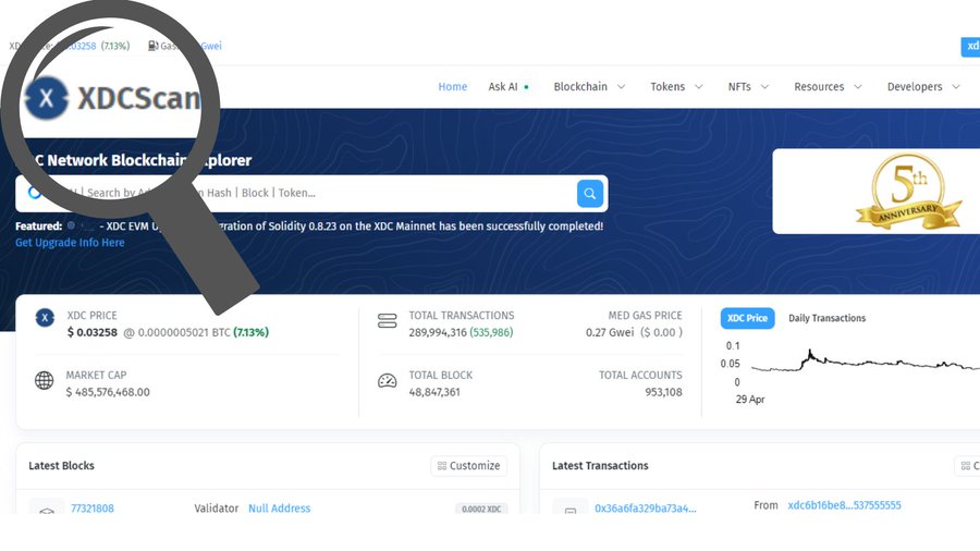 Mittss__'s tweet photo. ๐จ New Logo & Feature! ๐ Check out the updated XDCScan logo and our new Public Name Tags on BlocksScan ๐ for Contract and Deployer Addresses! Examples: "XDC Validator", "XSwap NFT-V1". #XDCScan #BlocksScan
Learn more : https://t.co/7zVUV8xvI4
#WeAreXDC https://t.co/CWiTqM3HZX
