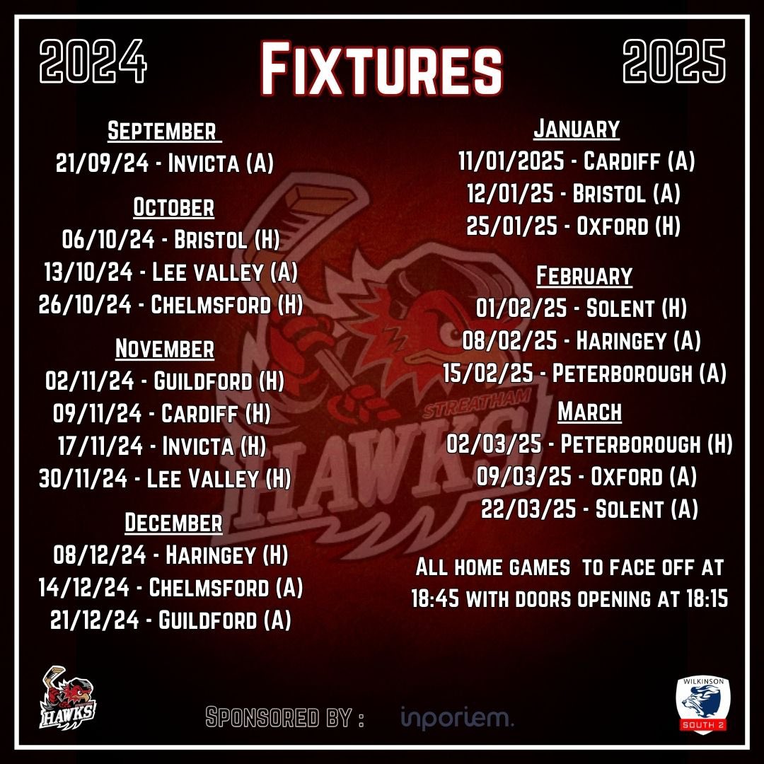 🗓️2024/2025 Fixtures