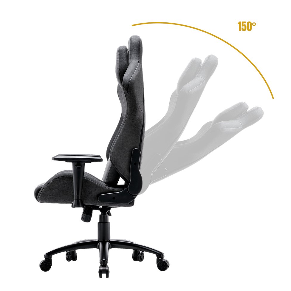 Ajuste até 150°
A cadeira Gamdias Zelus M3 Weave permite que o usuário ajuste sem esforço o ângulo do encosto traseiro em até 150° para uma posição ideal durante jogos
