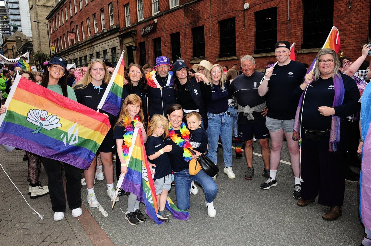 YorkshireCCC's tweet photo. We're delighted to be marching alongside @leedskitescc &amp; our @YCCCAndProud supporters group at #LeedsPride tomorrow.

If you would like to be involved join us at the corner of Dudley Way &amp; Great George Street at 11.30am. 🏳️‍🌈 https://t.co/syeXeVS0Ho