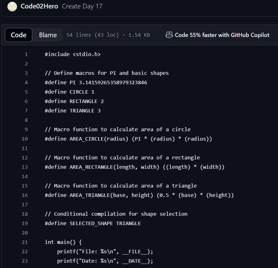 Code02Hero's tweet photo. Day 17 of #100DaysOfCode: Explored advanced preprocessor directives in C! 🛠️✨ Implemented a program with conditional compilation, macro functions, and more. #CodeNewbie #CProgramming #Preprocessor
Solution in GitHub:
https://t.co/VI90fZzU9z https://t.co/mP2hvrupGm