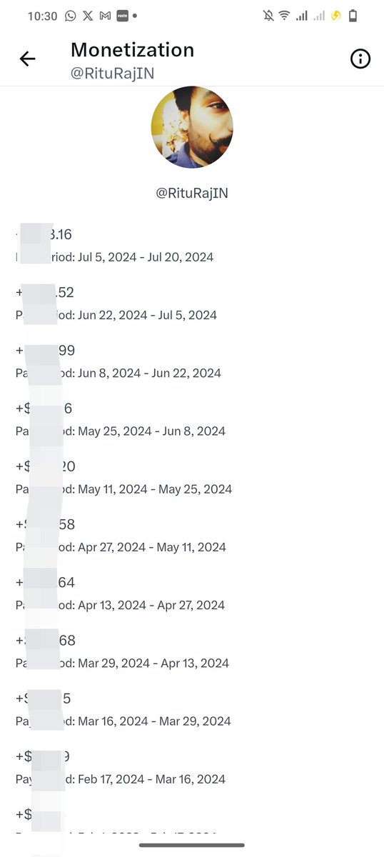 RituRajIN's tweet image. साथियों #Musk अंकल ने लगातार 13वीं बार $ भेजा है आपका भी आया क्या?
बधाई तो बनती है न!

किसी भी साथी के Payout और Monetization को लेकर सवाल हैं तो कमेंट कीजिए जितना होगा धीरे धीरे सबकी मदद की जायेगी।
#Keep_Supporting 🤝
#Payout #Xpayment