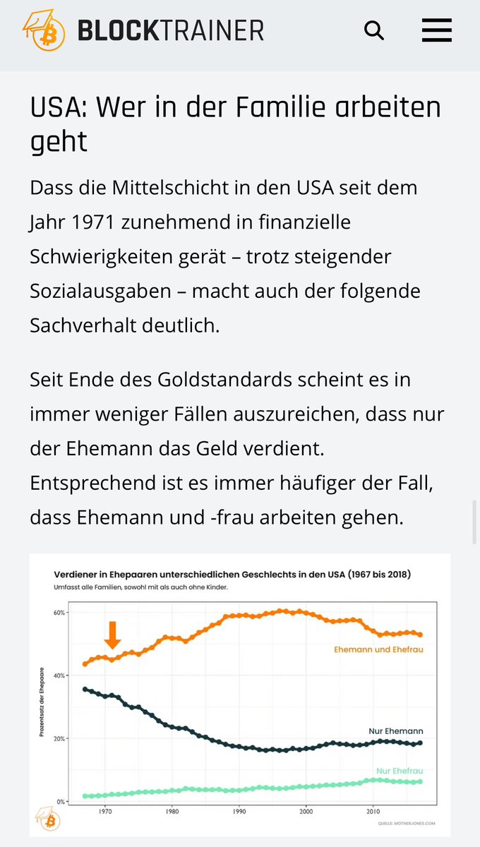 Weil uns die Kaufkraft durch Inflation immer weiter geraubt wird. Es wird Dir als Emanzipation verkauft, dass beide Elternteile arbeiten; die Wahrheit. Ohne zwei Gehälter geht es meistens kaum. Anmerkung: Jede Familie sollte selber entscheiden, ob Mann oder Frau zuhause bleibt.