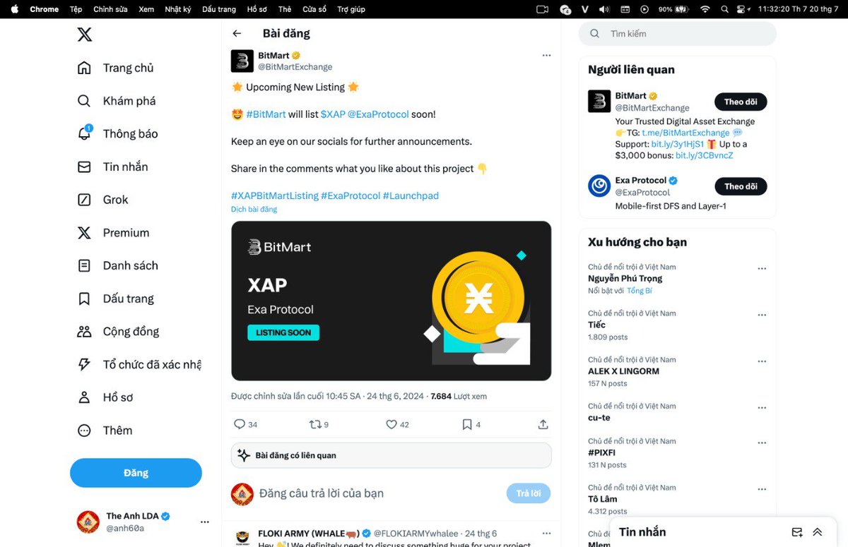 MN0285's tweet photo. 🦅 Telegram Mining kèo xịn : #XAPTap Bot
🤩 #BitMart shill và đã xác nhận sẽ list $XAP sớm
👉 Link : https://t.co/uo2H61Us1G
1️⃣ Ấn nút Start chat với bot
2️⃣ Chọn Play mở Mini APP
3️⃣ Làm nhiệm vụ mạng xã hội
👉 Tham gia kênh:
https://t.co/A3c7HG67mO https://t.co/wvv0LhS09N