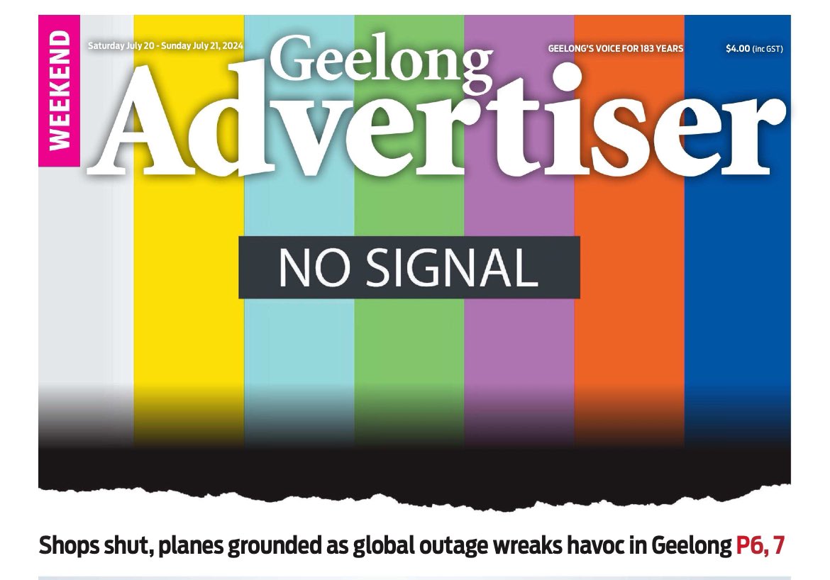 Massive shoutout to Nadja, Shaun and the entire <a href="/geelongaddy/">Geelong Advertiser</a> team for getting today’s paper out amid huge technical disruption. Stellar effort 👏