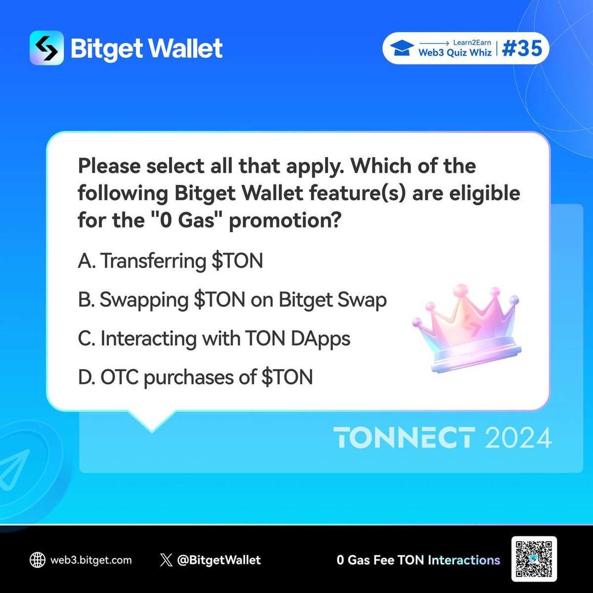 BitgetWallet's tweet photo. The second edition of #BitgetWallet's Quiz Whiz featuring @ton_blockchain is here 🩵

Leave your correct answer and Bitget Wallet EVM address in the comment section to stand a chance to win 5-10 GASU! 3 lucky users will win!

Hint: there's multiple answers. https://t.co/yDOj14epQD