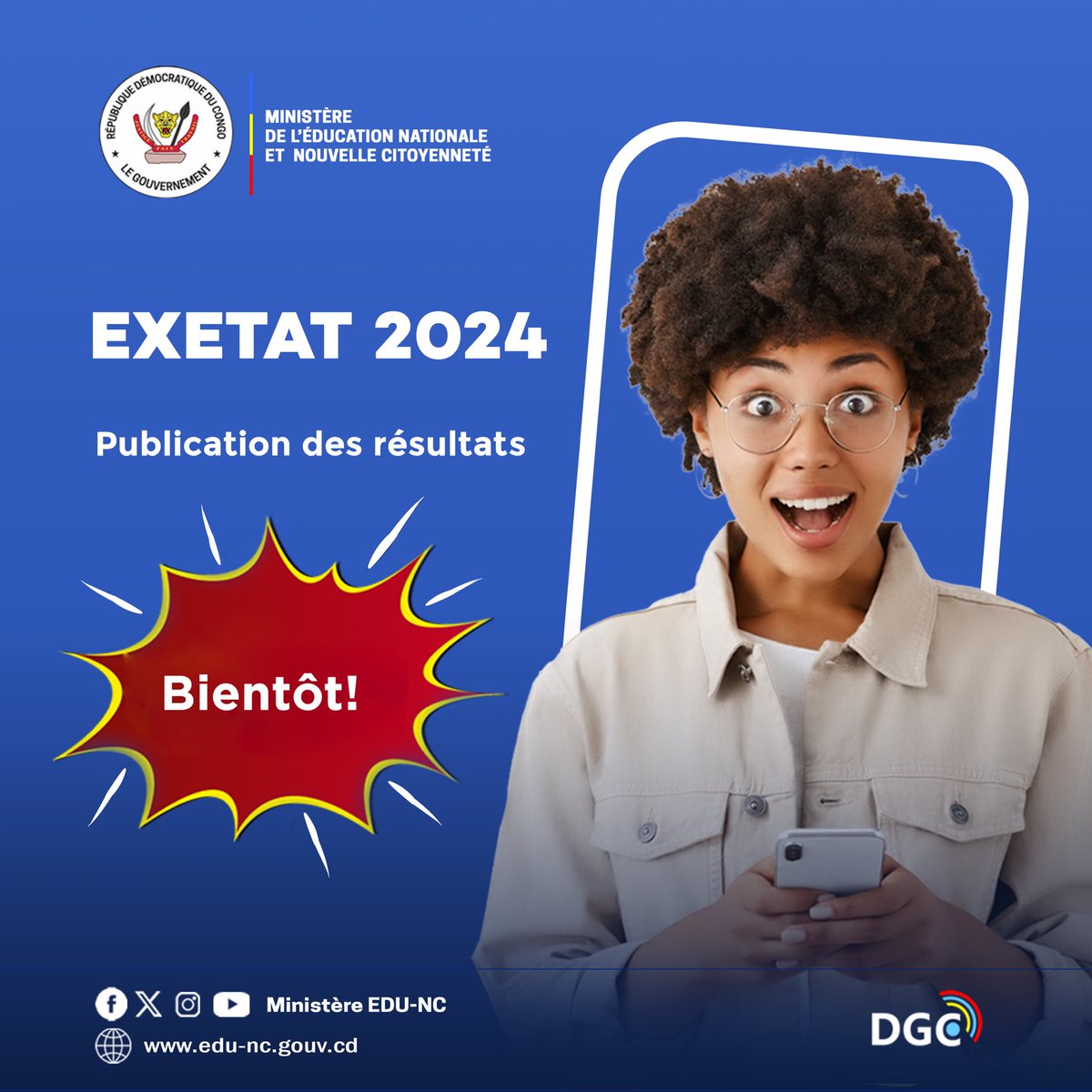 BotetiGeorges's tweet photo. 🚨EXETAT2024 : la date est désormais connue. Prenons rendez-vous cet avant-midi de ce samedi 20 juillet 2024 sur la chaîne WhatsApp du @MinisterEDU_NC !

#BNC📸 https://t.co/Jnc6931c8k
