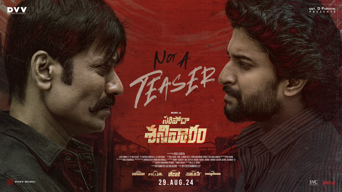 DVV Entertainment (@dvvmovies) on Twitter photo Happy Birthday Sir……<a href="/iam_SJSuryah/">S J Suryah</a> ❤️❤️
Experience a touch of Mass Madness before the real game starts in theaters on August 29th 🔥🔥
#NotATeaser
- youtu.be/jVEE7mvg8Sc
#SaripodhaaSanivaaram #SuryasSaturday Happy Birthday Sir……<a href="/iam_SJSuryah/">S J Suryah</a> ❤️❤️
Experience a touch of Mass Madness before the real game starts in theaters on August 29th 🔥🔥
#NotATeaser
- youtu.be/jVEE7mvg8Sc
#SaripodhaaSanivaaram #SuryasSaturday