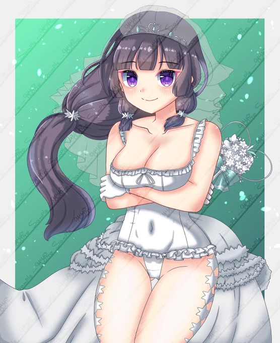 Skeb 花騎士「シャクヤク」ちゃん(ウェディングビキニver)を描かせて頂きました セクシーなウエディングビキニに凛としたシャクヤクちゃんが映えて可愛く描けました リクエストありがとうございました #花騎士 #フラワーナイトガールイラスト