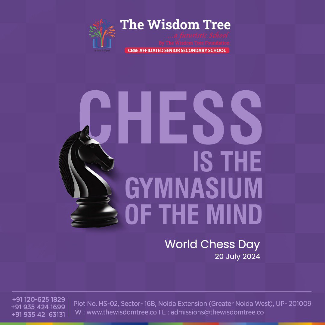 TheWisdomTree1's tweet photo. Celebrating World Chess Day! ♟️

Chess is more than a game; it teaches strategy, patience, and critical thinking. Today, let’s honor the timeless art of chess and its ability to challenge and inspire minds of all ages. Make every move count!

#worldchessday https://t.co/j5zupB0yxI