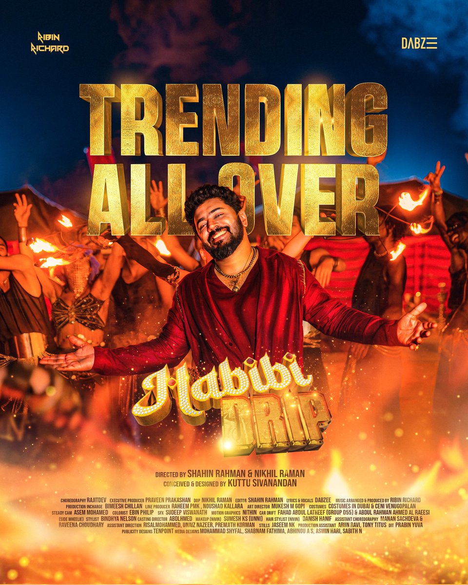 Ejaz_pp's tweet photo. 1M+ views for #HabibiDrip 📿&amp; it's trending all over ❤️‍🔥

#NivinPauly @sivanandankuttu #rajitdev #shahinrahman #nikhilramnix #irichasinha 
#HabibiDrip #Dabzee #RibinRichard #Habibi #Music #Musicvideo @NivinOfficial https://t.co/YCIowRmciw
