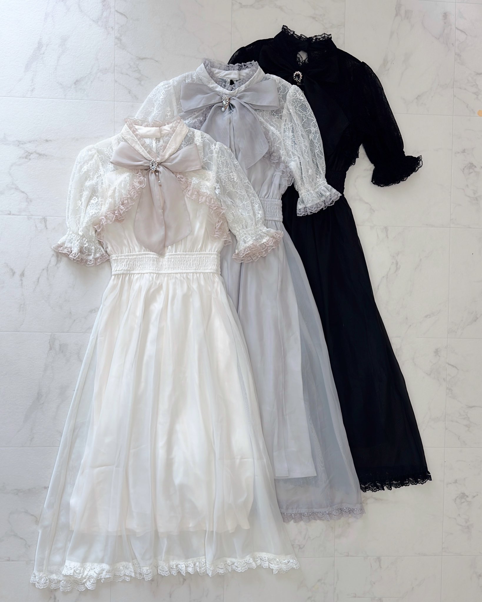 couture BY ROJITA  シアースリーブ半袖ロングワンピースブラック シアースリーブ半袖ロングワンピース[品番：RJTW0002137