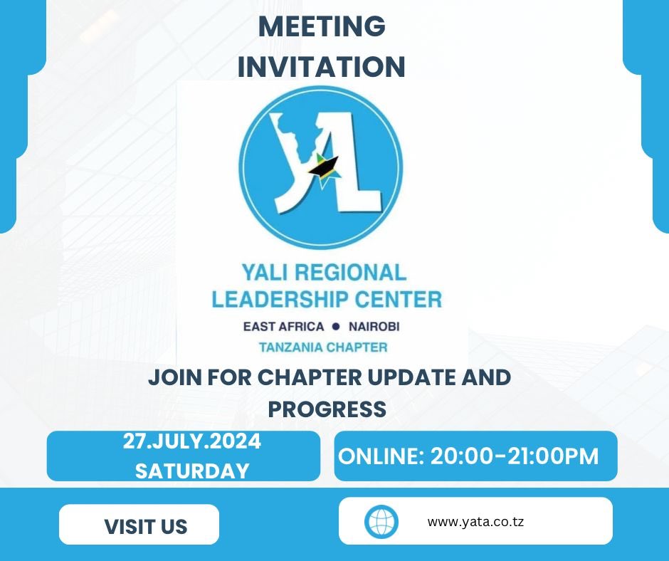 Good Day Leaders…! 
Dear Alumni,

Join us for an update meeting on July 27th to hear the latest progress from our chapter leaders. We'll share the online link soon.

@YALIRLCEA