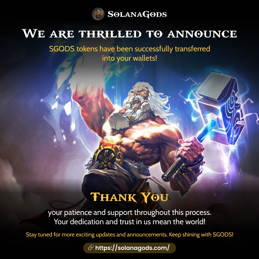 Guys check your Dashboard and write us back!! 

#sgods #solgods #solanagods #solana #memecoin #meme #solanaproject #tokendistribution #staytuned #trending #1000xgem