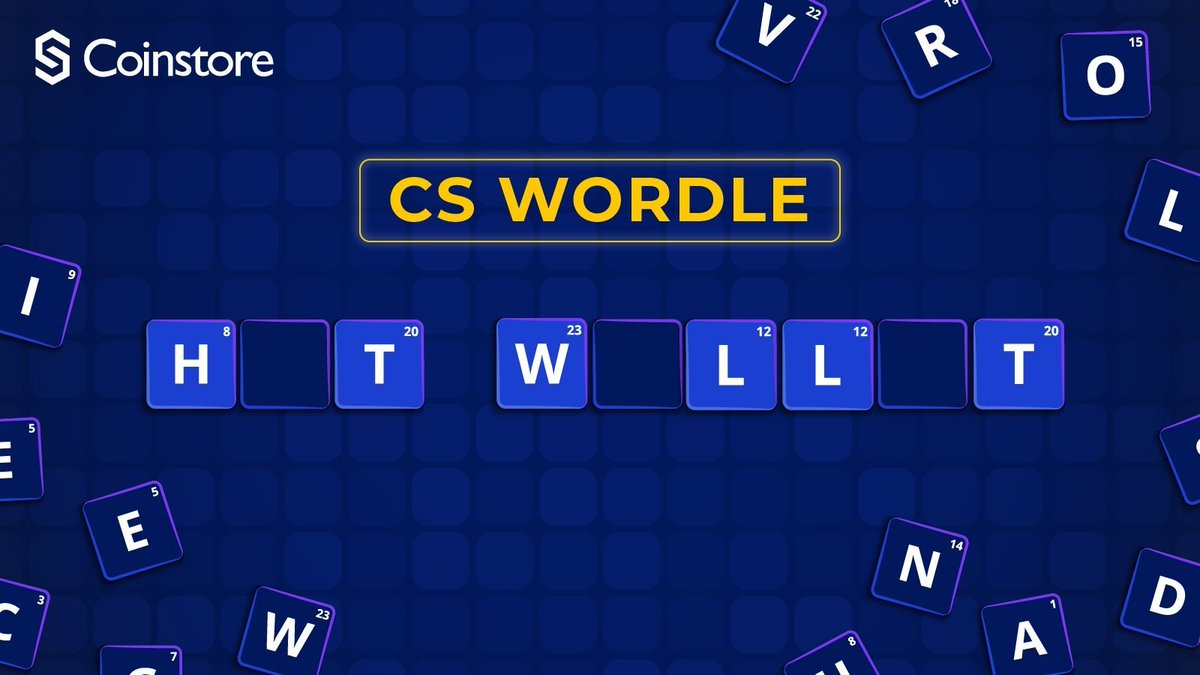 CoinstoreExc's tweet photo. 🔍 Ready to solve the #CSWordle challenge? Unscramble the letters and discover the crypto term of the day! 

Dive into the world of Coinstore and expand your crypto vocabulary. 💡📊 https://t.co/Oh1bFaeE2X