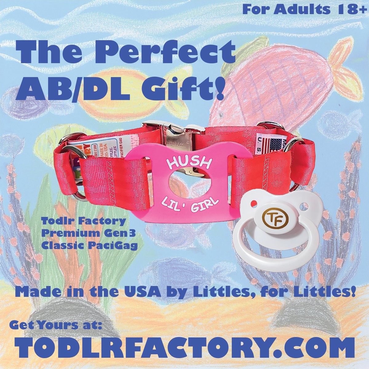 It's the perfect #ABDL gift! Made from the highest quality materials, in the USA by Littles, for Littles!

Get Yours at:
TodlrFactory.com
or
TodlrFactory.Etsy.com

#abdlcommunity #abdllifestyle #babyfur #diapefur #ageregession #diapergirl #diaperboy #birthday #giftideas