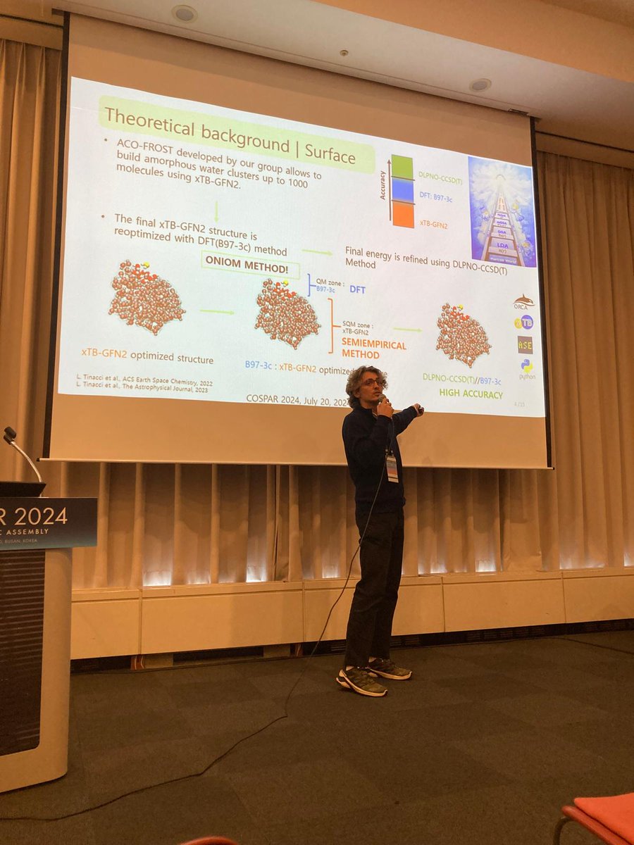 More contributions in #COSPAR2024 by QuantumGrain members Andreha Gelli and <a href="/VittorioB_/">Vittorio Bariosco</a>! 

<a href="/CosparHQ/">COSPAR</a> #QuantumGrain #Astrochemistry #CompChem