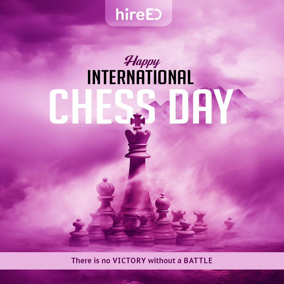 GetHireed's tweet photo. Checkmate! On International Chess Day, let's remember that chess is not just a game, but a tool for developing patience and concentration
.
.
.
.
.
#Internationalchessday #ChessDay #LearnChess #CriticalThinking #ChessForLife #Focus #GlobalGame #MindGames #ChessCommunity https://t.co/42BPr8nrqh