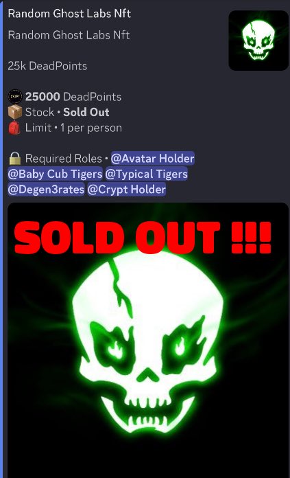 OGMunch83's tweet image. Restocked the Store at @TheCrypt_Nfts with some 

@killacubsnft 
@GhostLabNFT 
@SmallBrosNFT 
And 20 Unrevealed #CryptAvatars 

The Holders bought these with #DeadPoints they have earned from being a Crypt OG/Avatar Holder and also Earn DeadPoints from Our Partner Projects