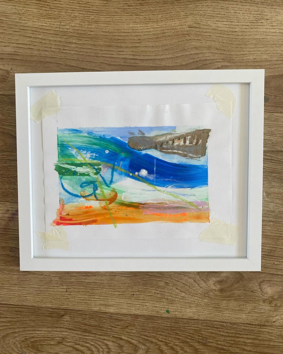 JennyKeoghArt's tweet image. A few more small abstract landscapes framed up. I love the ‘rough around the edges’ look in the white frame… fresh off the studio wall with masking tape in tow! #abstractartist #abstractlandscape #Taunton #Somerset #mixedmedia #Art #SomersetArtist #colourfulArt