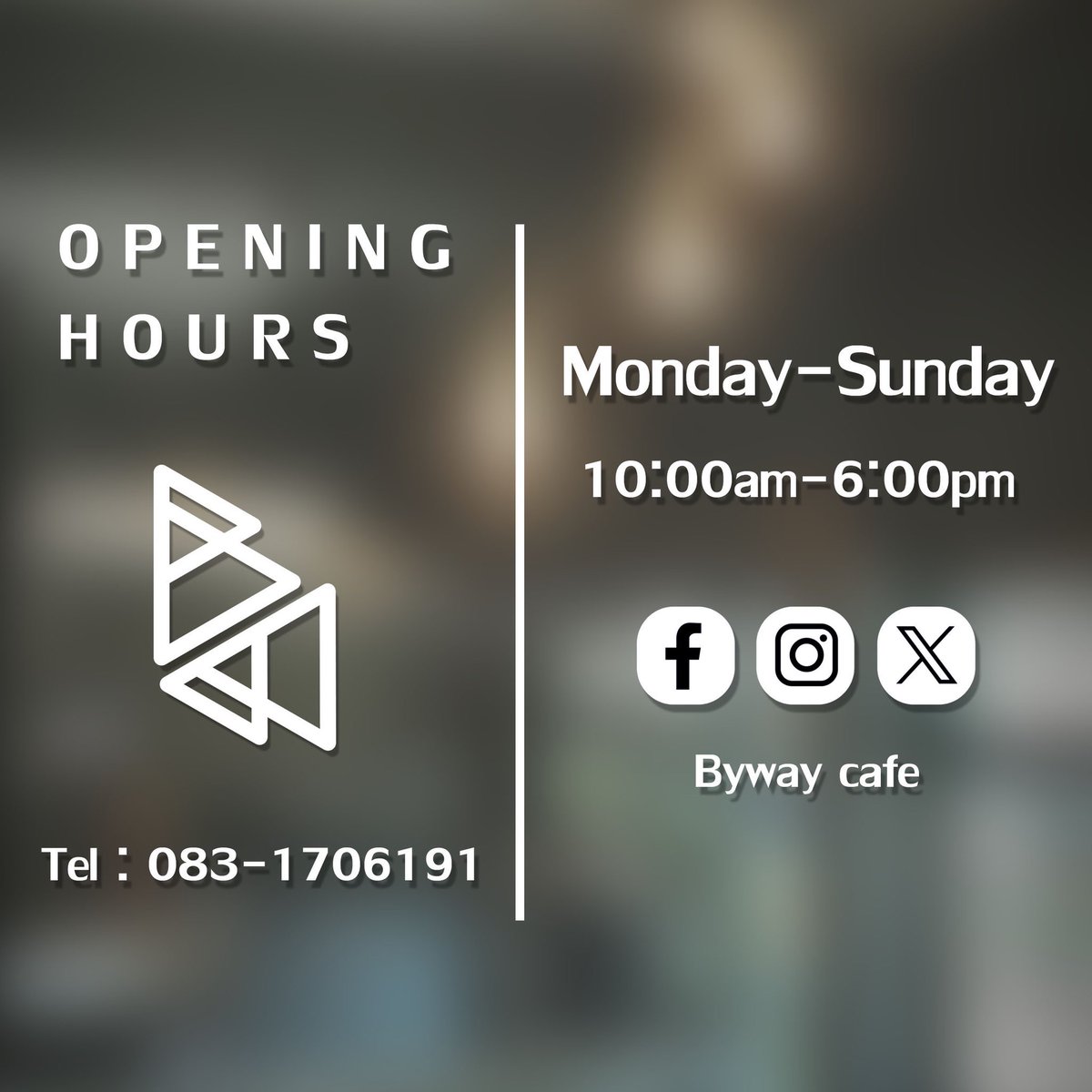 bywaycafe's tweet photo. Byway café ปรับเปลี่ยนเวลาเปิดให้บริการ

OPEN : Monday - Sunday
TIME : 10:00am - 6:00pm
Tel :  0831706191

พิกัดร้าน Byway café : 
ร้านตั้งอยู่ในซอย เจริญประดิษฐ์21 (ตรงข้ามโรงเรียนสาธิต)
เข้ามาร้านคาเฟ่จะอยู่ฝั่งซ้ายมือ https://t.co/y52HCBwpSw