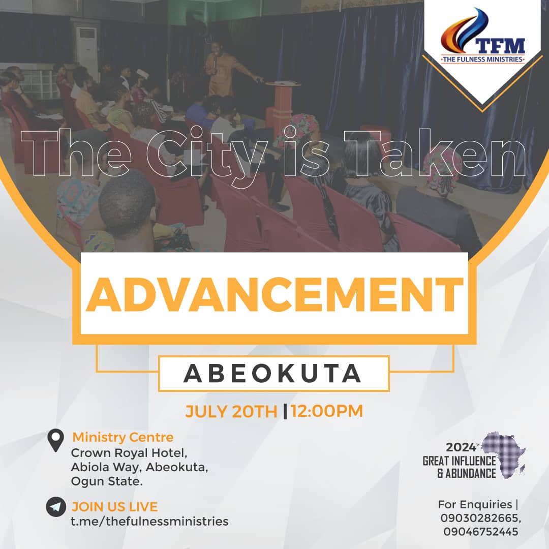 TheFulnessMini1's tweet photo. Welcome to the Threshold of ADVANCEMENT! 🔥🔥 

Come and experience the unusual, receive the unbelievable, and lay hold on unprecedented breakthroughs. 

You can also catch us live at https://t.co/3s3BObes6G. 

See you on the Mount!! https://t.co/sxOoRRXscF
