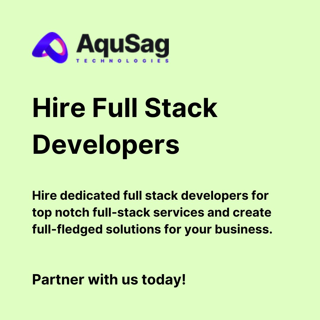 aqusag's tweet image. Build Your Dream Team: Hire Full-Stack Developers Today!
๐ผ We at Aqusag specialize in connecting companies with highly skilled full-stack developers who can take your projects to the next level. ๐
๐ aqusag.com/hire-full-stacโฆ
#FullStackDevelopers