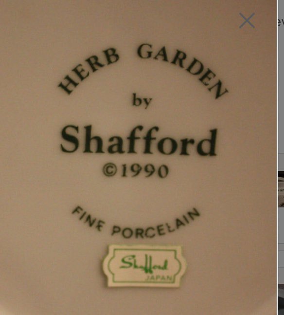 Vintage Shafford Porcelain Teapot and Lid "Herb Garden" by EmmasAtticTreasures etsy.me/48dnGHV via <a href="/Etsy/">Etsy</a> #Shafford #Teapot #Lidded #White #Green #HerbGarden